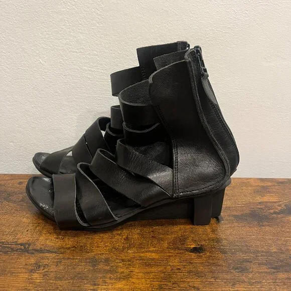 Trippen Black Leather Strappy Zita Sandals - Picture 2 of 5